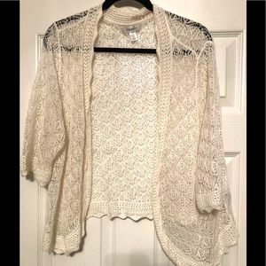 Cream Colored Crocheted Shrug